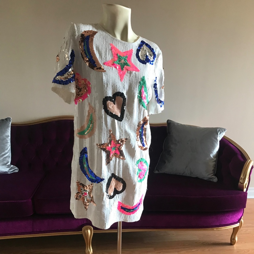 Sequin Unicorn Shirt Dress